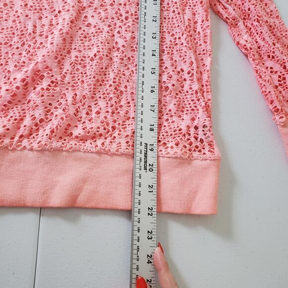 We The Free Sweater Womens Small Pink Lace Eyelet Pullover Y2K Fairy Grunge Punk - Picture 5 of 9